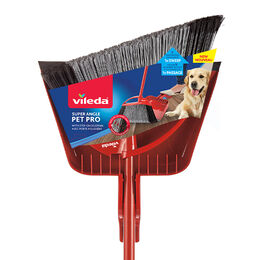 Vileda Super Angle Pet Pro Broom with Step-On Dustpan